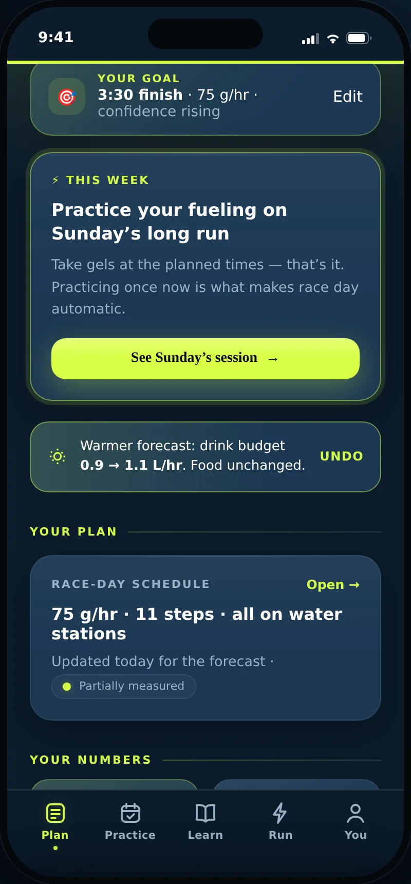 Plan home: a warmer forecast has moved the drink budget, with an undo